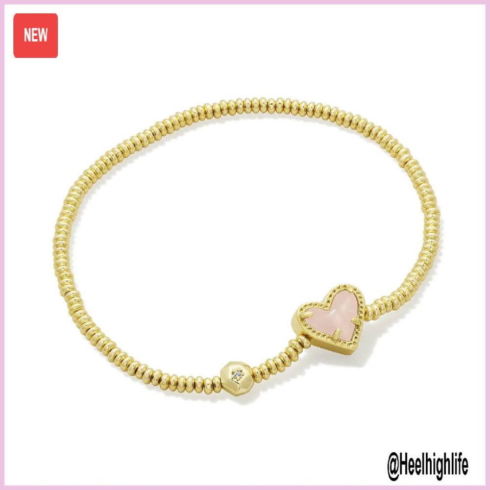 14k Gold Plated Stretch Bracelet With Iridescent Drusy Stone